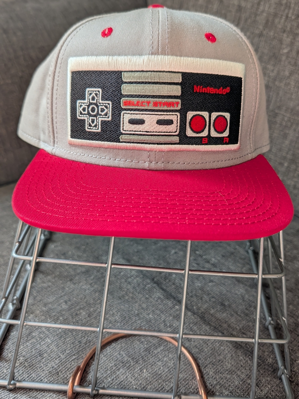 Nintendo Gray and Red Retro Controller Snapback Cap